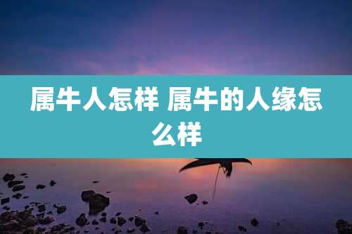 属牛人怎样 属牛的人缘怎么样