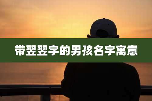 带翌翌字的男孩名字寓意