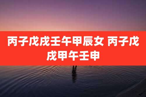 丙子戊戌壬午甲辰女 丙子戊戌甲午壬申
