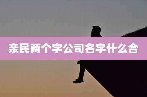 亲民两个字公司名字什么合