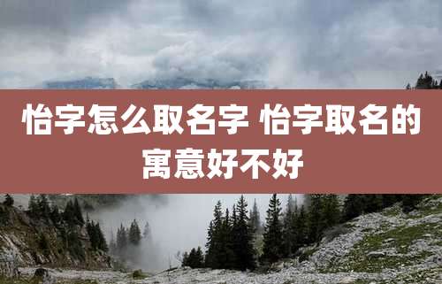 怡字怎么取名字 怡字取名的寓意好不好