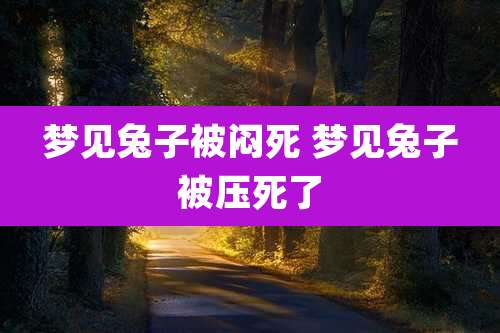 梦见兔子被闷死 梦见兔子被压死了