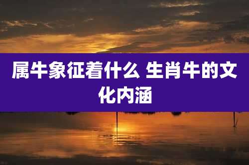 属牛象征着什么 生肖牛的文化内涵