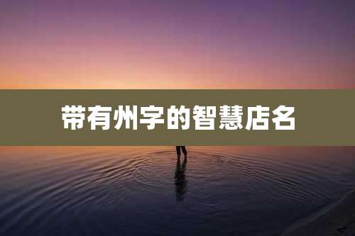 带有州字的智慧店名