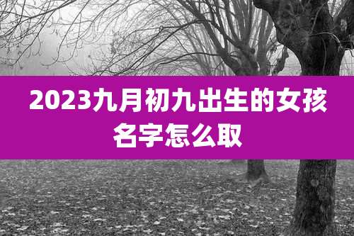 2023九月初九出生的女孩名字怎么取