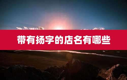 带有扬字的店名有哪些