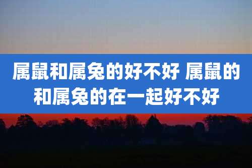 属鼠和属兔的好不好 属鼠的和属兔的在一起好不好