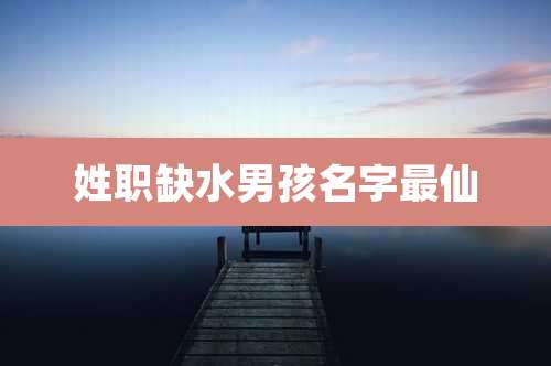 姓职缺水男孩名字最仙