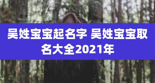 吴姓宝宝起名字 吴姓宝宝取名大全2021年