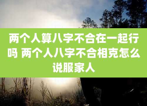 两个人算八字不合在一起行吗 两个人八字不合相克怎么说服家人