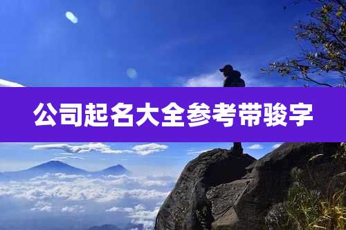 公司起名大全参考带骏字