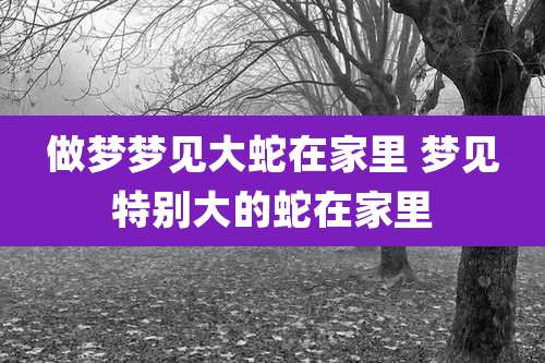 做梦梦见大蛇在家里 梦见特别大的蛇在家里