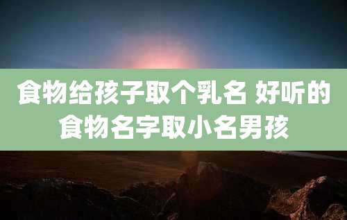 食物给孩子取个乳名 好听的食物名字取小名男孩