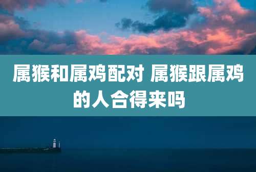 属猴和属鸡配对 属猴跟属鸡的人合得来吗