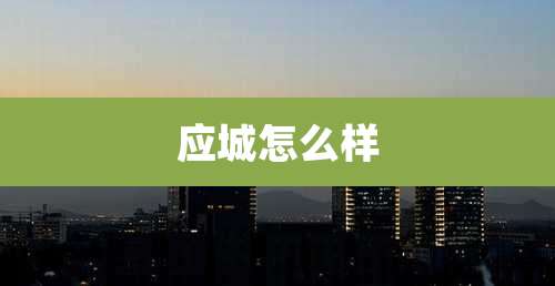 应城怎么样
