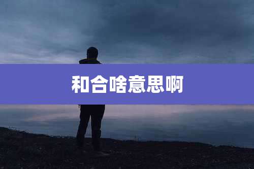 和合啥意思啊