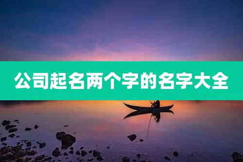 公司起名两个字的名字大全