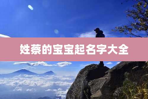 姓蔡的宝宝起名字大全