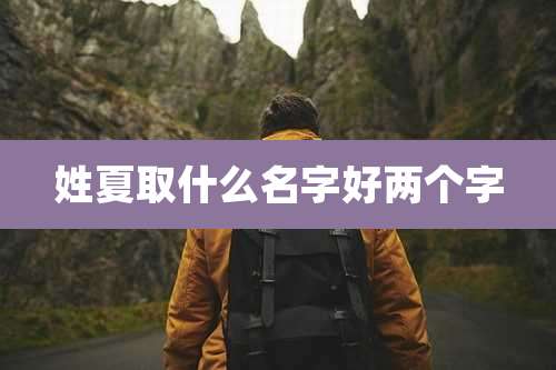 姓夏取什么名字好两个字