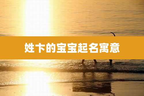 姓卞的宝宝起名寓意