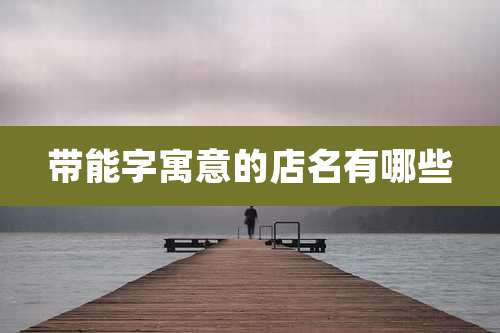 带能字寓意的店名有哪些