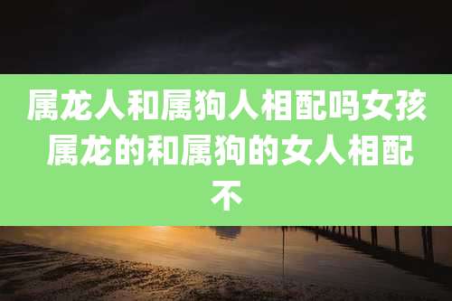属龙人和属狗人相配吗女孩 属龙的和属狗的女人相配不