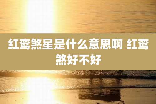 红鸾煞星是什么意思啊 红鸾煞好不好
