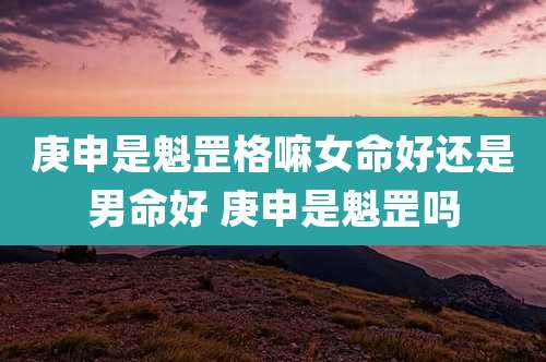 庚申是魁罡格嘛女命好还是男命好 庚申是魁罡吗