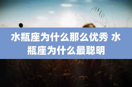 水瓶座为什么那么优秀 水瓶座为什么最聪明