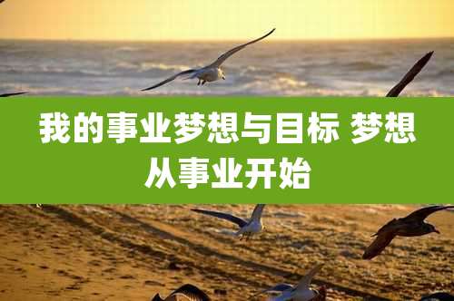 我的事业梦想与目标 梦想从事业开始