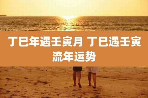 丁巳年遇壬寅月 丁巳遇壬寅流年运势