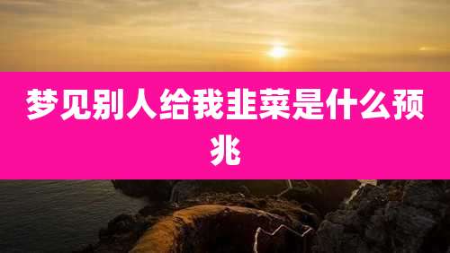 梦见别人给我韭菜是什么预兆