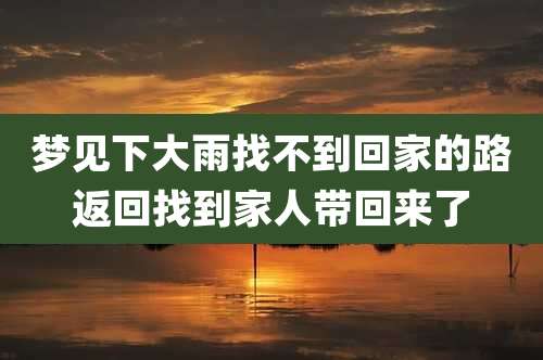 梦见下大雨找不到回家的路返回找到家人带回来了