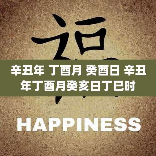 辛丑年 丁酉月 癸酉日 辛丑年丁酉月癸亥日丁巳时