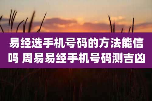 易经选手机号码的方法能信吗 周易易经手机号码测吉凶