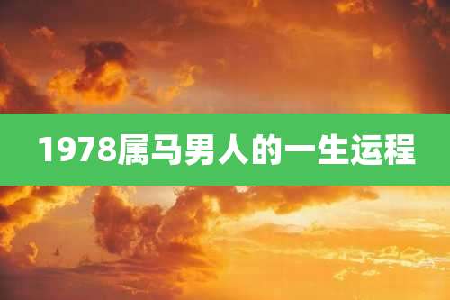 1978属马男人的一生运程