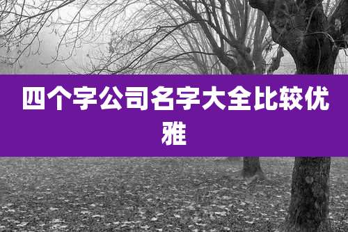 四个字公司名字大全比较优雅