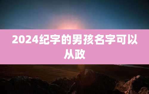 2024纪字的男孩名字可以从政