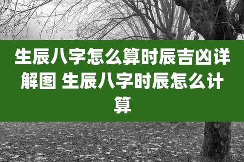 生辰八字怎么算时辰吉凶详解图 生辰八字时辰怎么计算