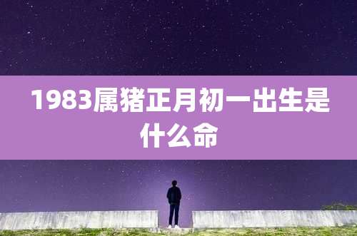 1983属猪正月初一出生是什么命