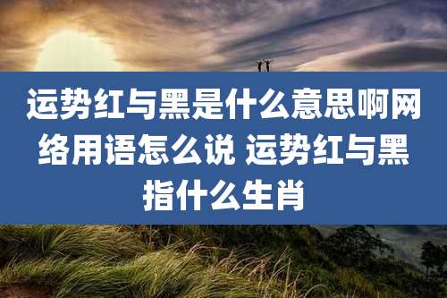 运势红与黑是什么意思啊网络用语怎么说 运势红与黑指什么生肖