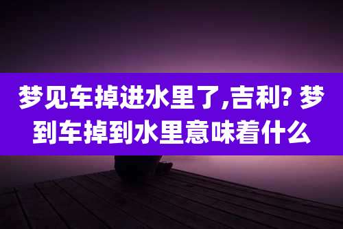 梦见车掉进水里了,吉利? 梦到车掉到水里意味着什么