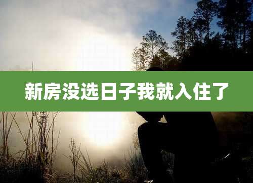 新房没选日子我就入住了