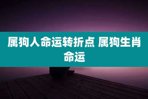 属狗人命运转折点 属狗生肖命运