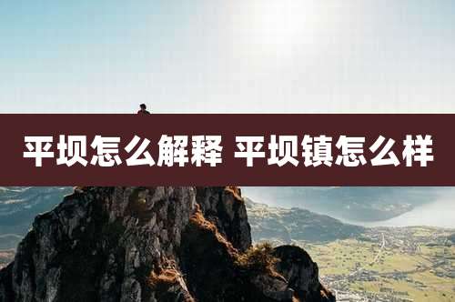 平坝怎么解释 平坝镇怎么样