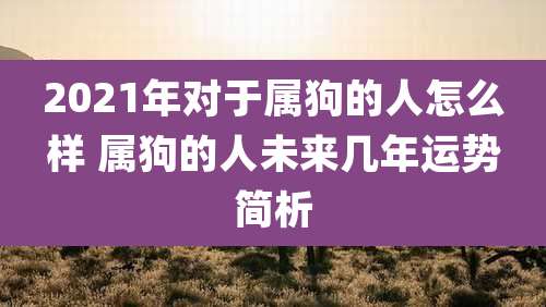 2021年对于属狗的人怎么样 属狗的人未来几年运势简析
