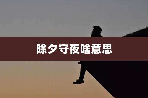 除夕守夜啥意思