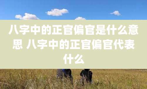 八字中的正官偏官是什么意思 八字中的正官偏官代表什么