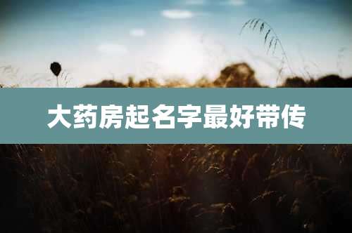 大药房起名字最好带传