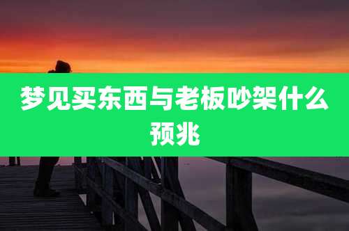 梦见买东西与老板吵架什么预兆